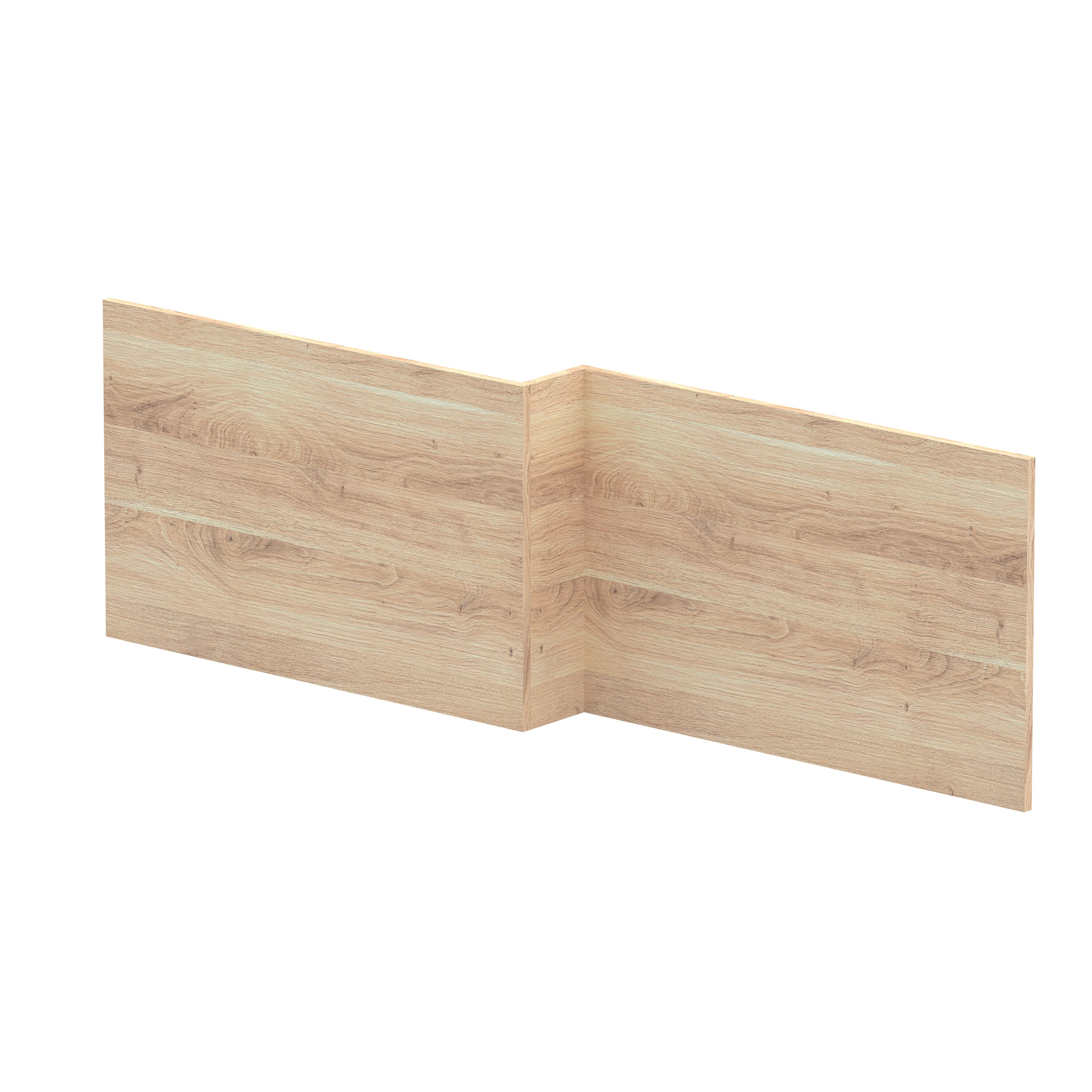 1700mm Square L-shape Shower Bath Front Panel - Bleached Oak