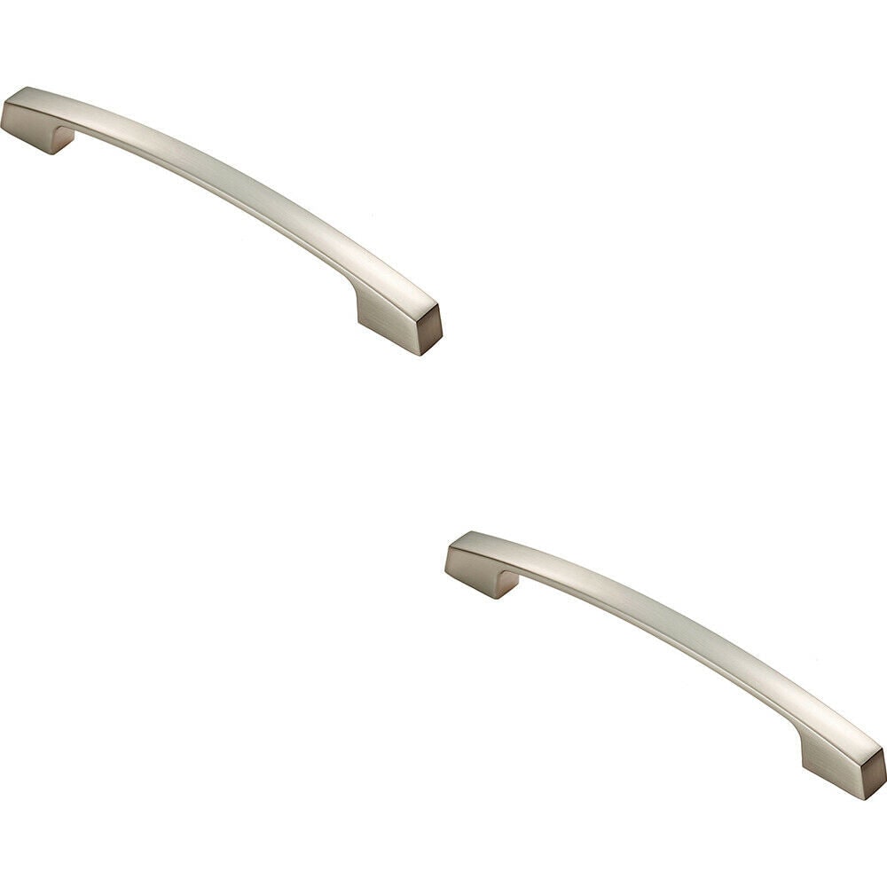 Loops 2x Curved Bridge Pull Handle 207 x 14mm 160mm Fixing Centres Polished Chrome