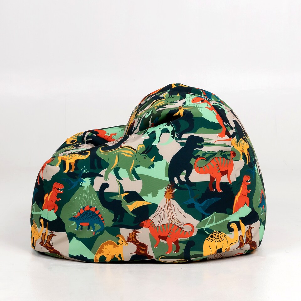 image 1 of Kids Dinosaur Bean Bag Chair Green Childrens Bean Bags | Green | Green | 1