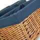 image 4 of Double Steamed Navy Cotton Lined Willow Storage Baskets Blue | S