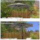 image 3 of Outsunny 3m Convertible Cantilever Parasol and Centrepost Garden Parasol with Cross Base, 360 Rotation Banana Parasol with Crank Handle and 8 Ribs, Hanging Patio Umbrella, Black and White