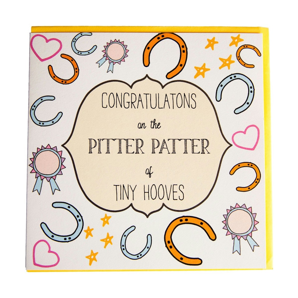 Gubblecote Pitter Patter Hooves Congratulations Card - Multicoloured - One Size