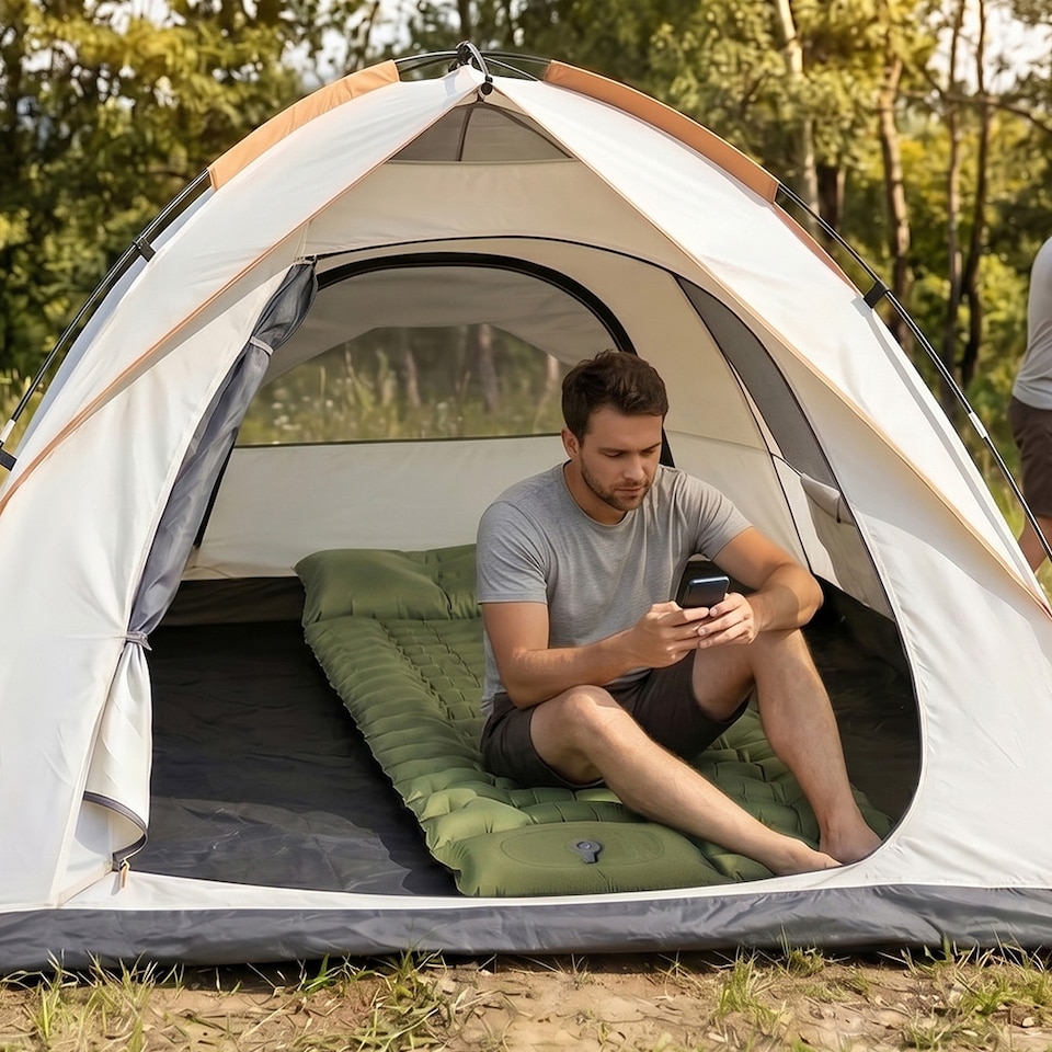 image 1 of Mountview Camping Sleeping Pad Ultralight Inflatable Mat Built In Pump Packable