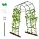 image 1 of COSTWAY 230CM Metal Garden Arch Arbor Climbing Trellis Pergola