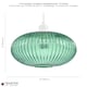 image 7 of Modern Designer Emerald Forest Green Line Ribbed Glass Oval Pendant Lamp Shade | Green