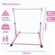 image 5 of Gymnastics Horizontal Kip Bar Home Gym Adjustable Height For Children Kids Pink