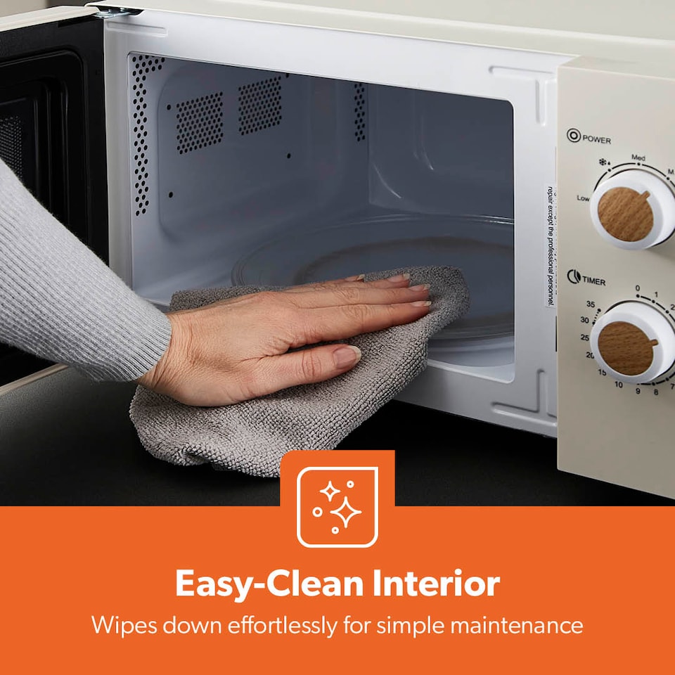 image 1 of GEEPAS 20L Microwave Oven 700W | NordiQ Design Cream