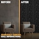 image 5 of NOVECRAFTO Decorative 3D Wall Panels (50cm x 50cm) 3D Diamond Design PVC Cladding Panel | Black | Matte Black | M | 6