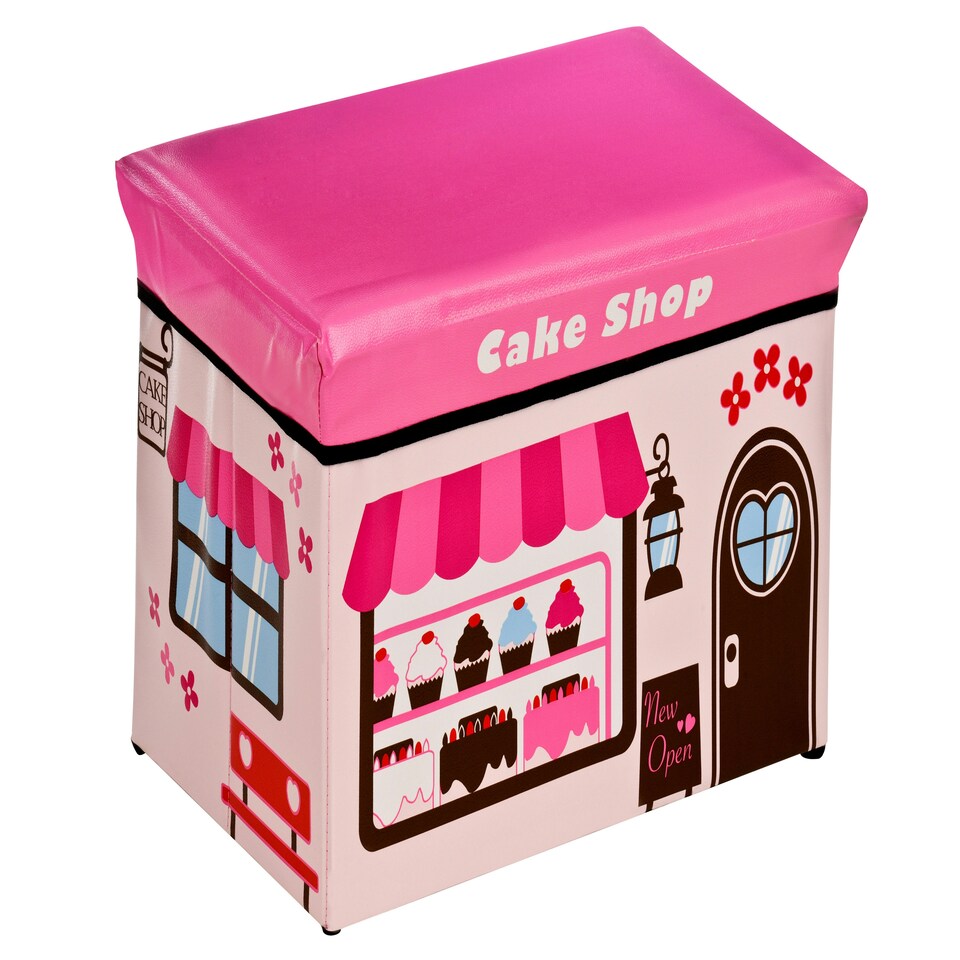 image 1 of Premier Kids Cake Shop Design Storage Box and Seat, Easy to Maintain Children Bedroom Seat, Adjustable Playroom Accessories
