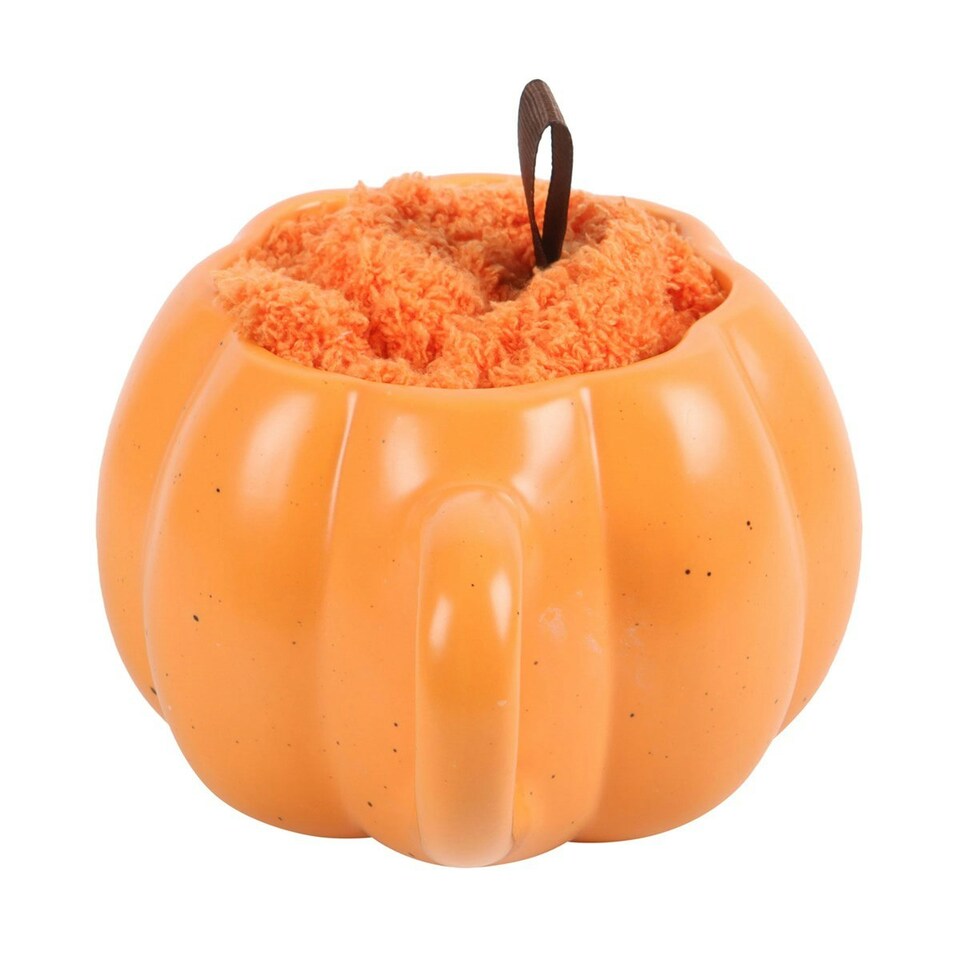 image 1 of Something Different Pumpkin Mug and Sock Set - Orange - One Size