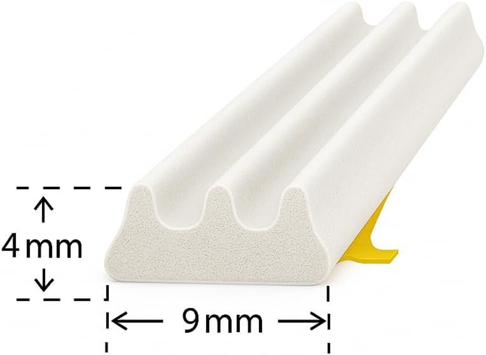 image 1 of Exitex Self Adhesive E Strip Seal 5m Draught Proofing Rubber, Seals Gaps 2mm to 4mm | White