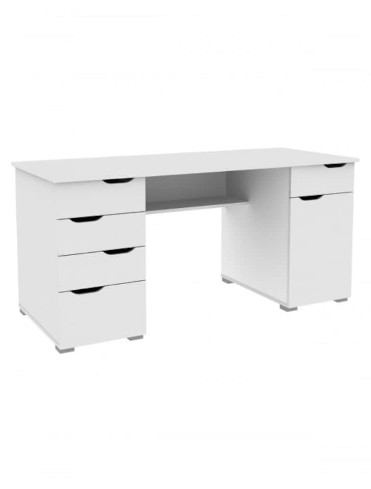 image 1 of Kentucky Desk with 1 Door / 5 Drawers White