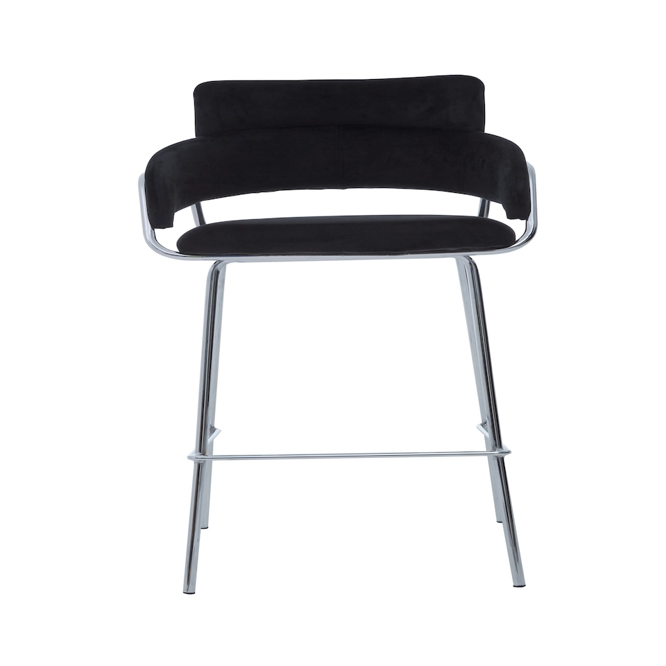 image 1 of Interiors by Premier Tamzin Black Velvet Bar Chair Black