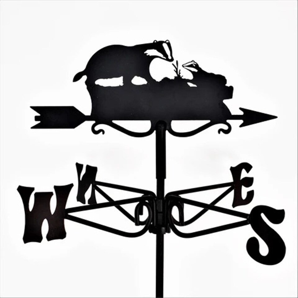 image 1 of Mini Badger Weathervane - Steel - L38 x W38 x H51 cm - Black