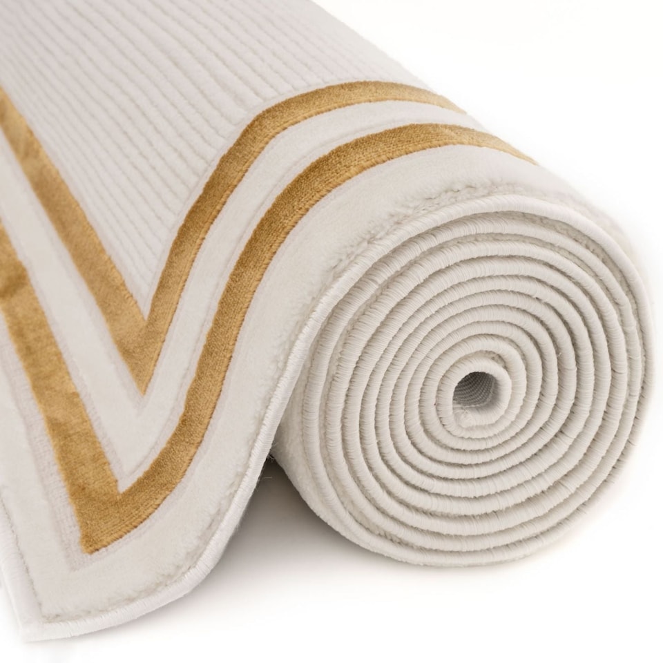 image 1 of The Rugs Carmel Collection Bordered Area Floor Rug Runner Soft Pile Living Room Bedroom