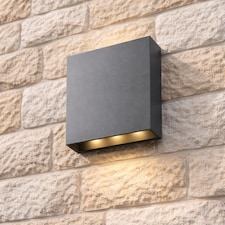 CGC SIAN Dark Grey Rectangle Outdoor LED Wall Light | Grey | Dark Grey