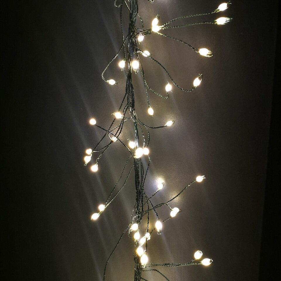 image 1 of 2.7m Warm White LEDs Green Garland Wire Light Christmas Decoration with Timer