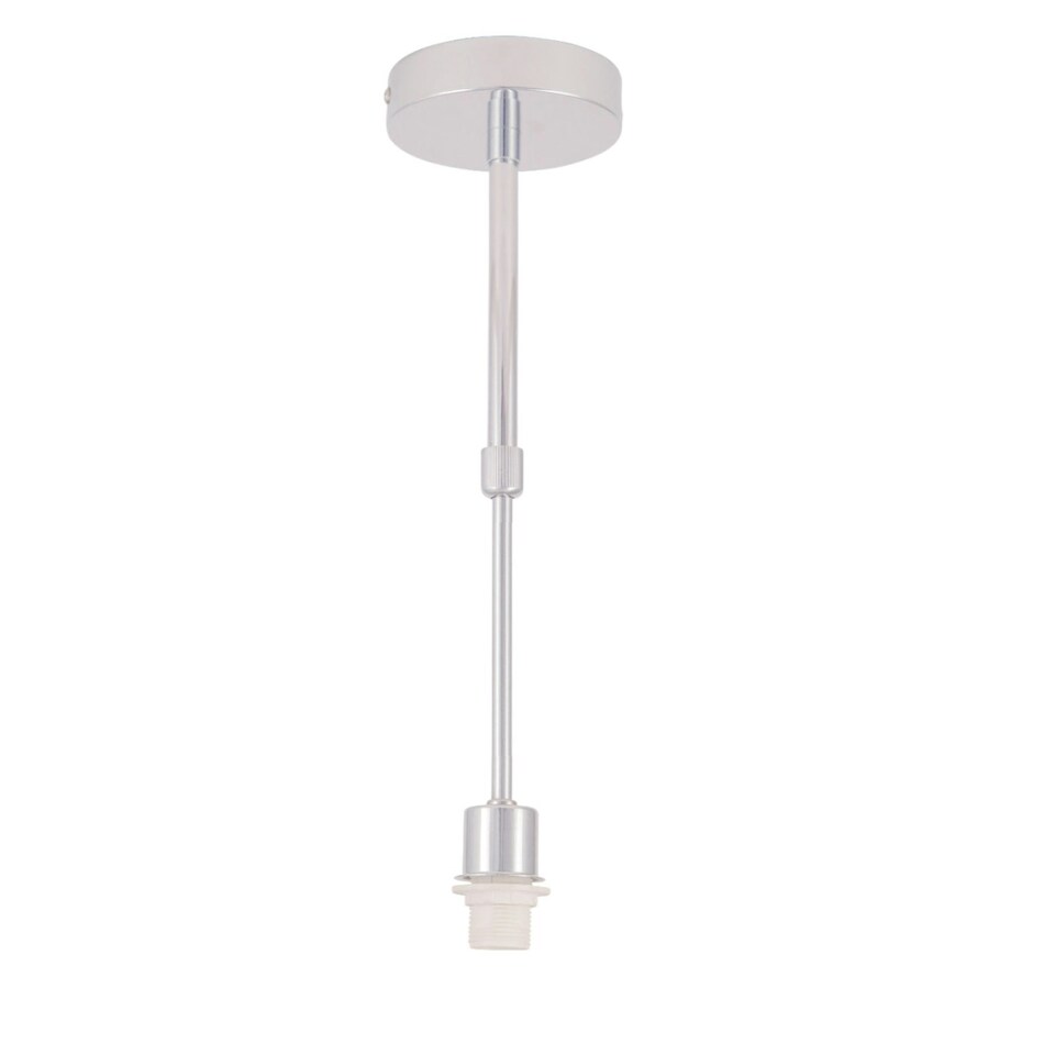 image 1 of First Choice Lighting Set of 2 300mm Cream Faux Silk Ceiling Adjustable Flush Shade with Chrome Inner and Clear Droplets Chrome | Cream