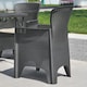 image 3 of 60cm Modern Black Rattan Wood Look Folding Table & 2 Chairs Compact Garden Patio Furniture Set