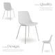 image 3 of Dining Chair Mave - large plastic seat, ergonomic, high backrest, 120 kg load capacity | White | white/chrome | 4