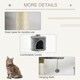 image 6 of PawHut Floor to Ceiling Cat Tree with Condo Scratching Post, Light Grey
