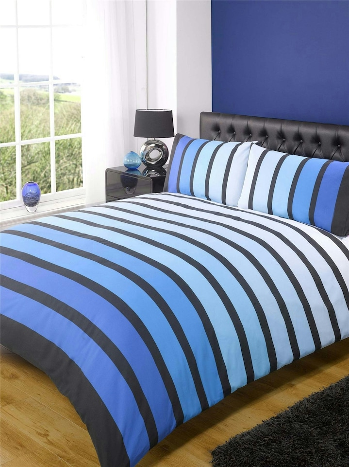 Soho Plain Striped Duvet Cover Set - King
