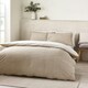 image 2 of Catherine Lansfield Oxford Pinstripe Reversible Duvet Cover Set Natural Cream | Natural | King