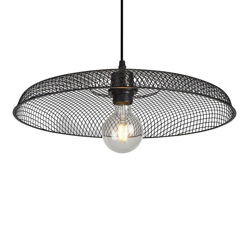 image 1 of Cassidy - Large Black Mesh Easy Fit Metal Pendant Shade | Black | Large | 1