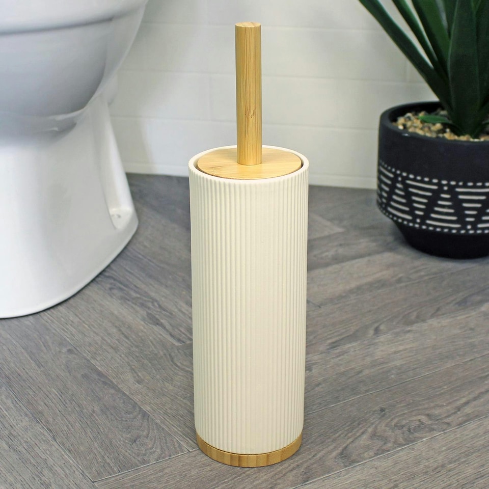 image 1 of Showerdrape Bondi Cream Toilet Brush & Holder