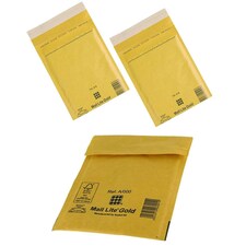 500 x F/3 (220 x 330mm) Mail Lite Gold Padded Bubble Lined Postage Mailing Envelopes Gold | One Size
