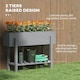 image 3 of Outsunny Wooden Raised Bed w/ Bed Liner, Storage Shelf