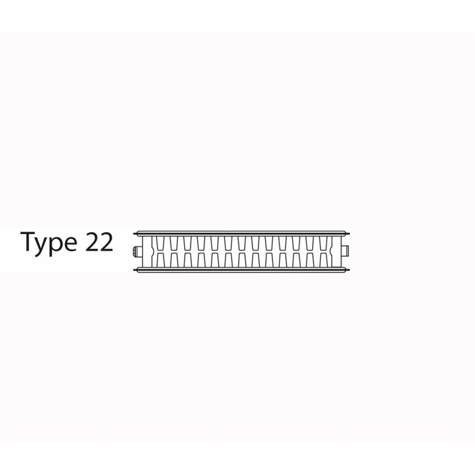 image 1 of 600mm (H) x 600mm (W) - Type 22 Radiator - Double Panel - Double Convector - White Enamel (RAL 9016) - (0.6m x 0.6m) (24" x 24")