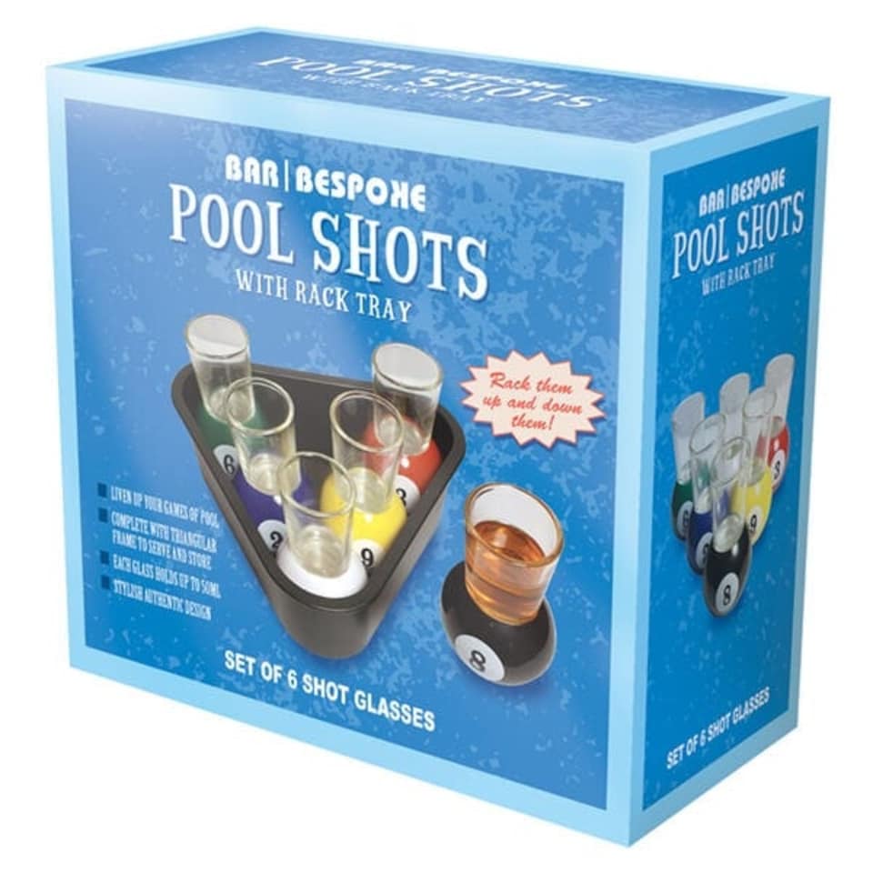 image 1 of Bar Bespoke Pool Shots Set of 6 with Tray