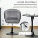 image 4 of HOMCOM Swivel Bar Stool Fabric Dining Chair Dressing Stool Tub Seat Grey