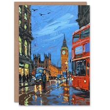Big Ben London On Rainy Day Iconic Him Her Birthday Card