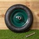 image 1 of Replacement 15" x 3.4" Pneumatic Heavy Duty Garden Wheelbarrow Wheel & Axel In Green
