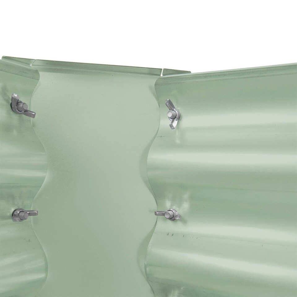 image 1 of Harbour Housewares Rectangle Galvanised Steel Raised Garden Beds - 180cm x 90cm - Green - Pack of 2