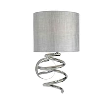 Kasi 1 Light Polished Chrome Wall Light with Grey Shade