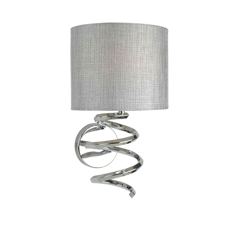 image 1 of Kasi 1 Light Polished Chrome Wall Light with Grey Shade