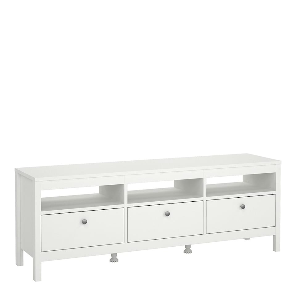 image 1 of Madrid TV Unit 3 Drawers in White