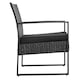 image 8 of Outsunny 3 Pieces Rattan Patio Bistro Set 2 Chairs Coffee Side Table Set, Black