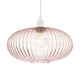 image 2 of Modern Designer Soft Pink Line Ribbed Glass Oval Pendant Lamp Shade | Pink | Pink | 1