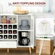 image 4 of HOMCOM Sideboard Cabinet Kitchen Cupboard with Glass Doors, Drawer & Wine Rack White | Natural wood legs