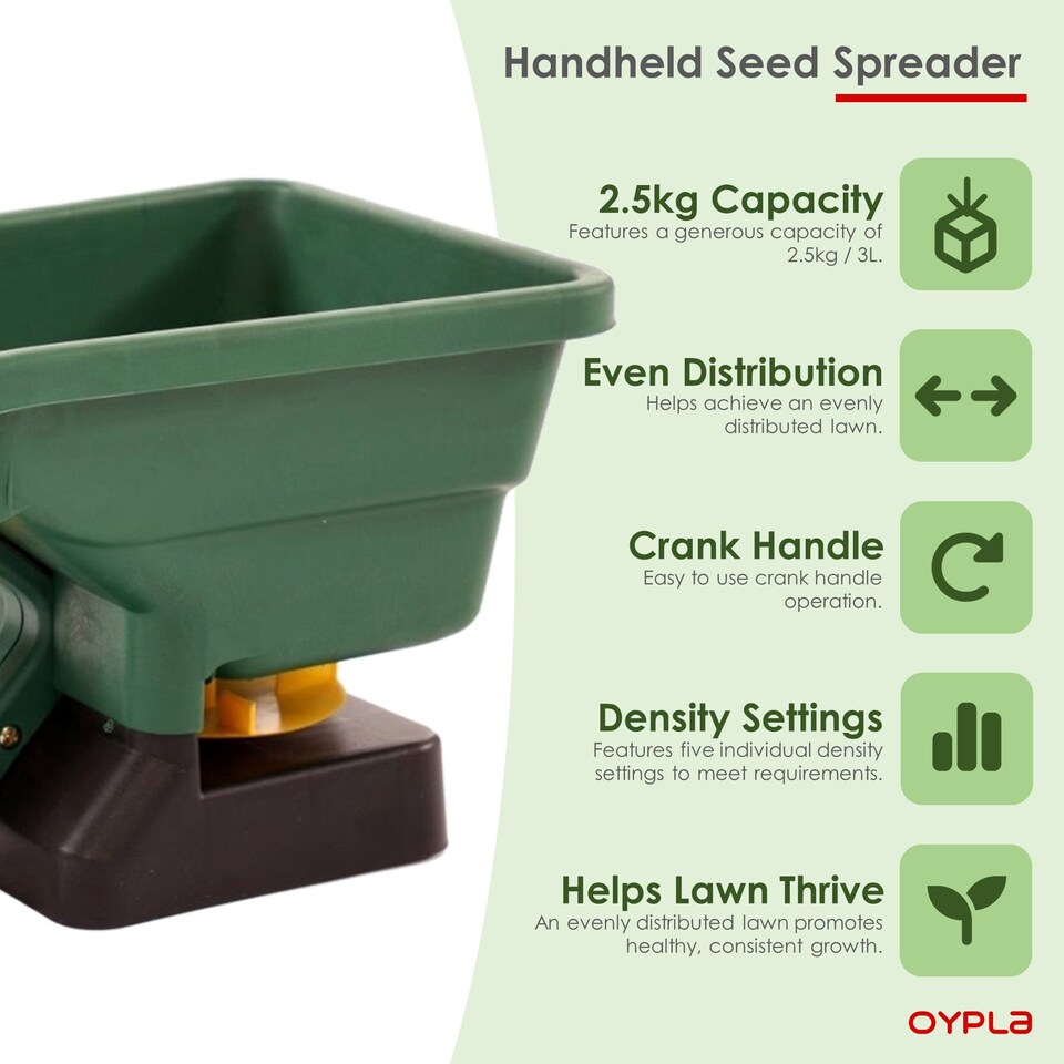 image 1 of Handheld Garden Lawn Grass Feed Seed Fertiliser Spreader Shaker