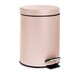 image 1 of Harbour Housewares Bathroom Pedal Bin - 3L - Matt Pink - Round Stainless Steel Slim Rubbish Dustbin Lid and Inner Liner Bucket
