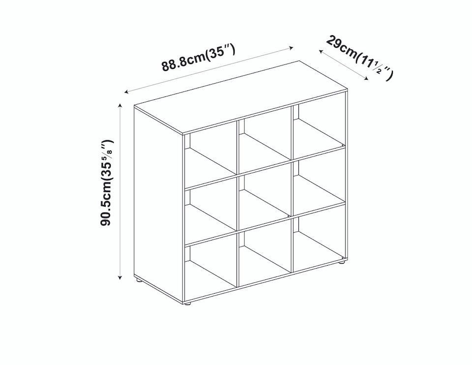 image 1 of 9-Cube Shelving Unit - Square | White | 1