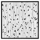 image 2 of Sketchy leaves scattered on hand drawn lines on white background (Picture Frame) Grey | L