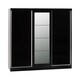 image 1 of Nevada 3 Door Sliding Wardrobe - L62 x W242.5 x H194 cm - Black Gloss Black
