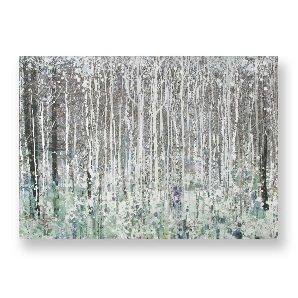 image 1 of Art for the Home Watercolour Woods Printed Canvas | Grey