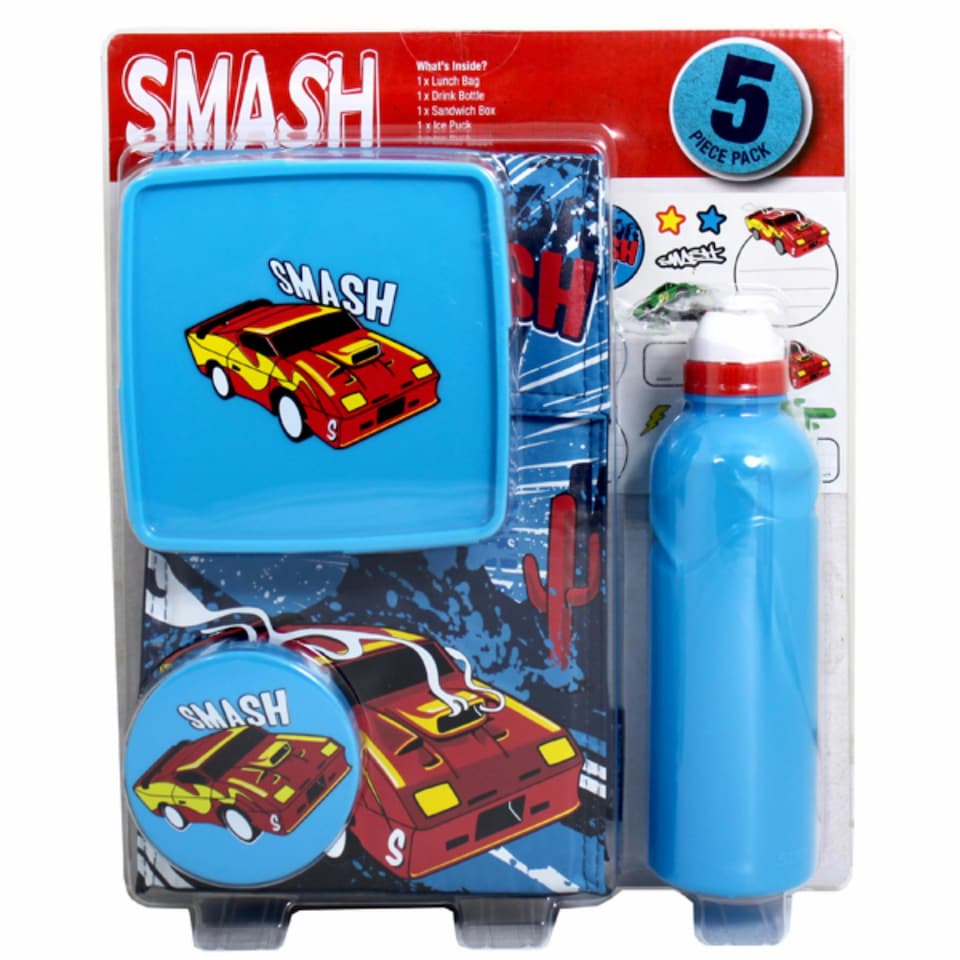 Smash Childrens/Boys Exhaust 5 Piece Lunch Set - Multicoloured - One Size